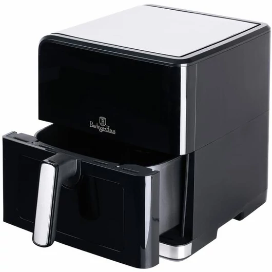 Berlinger Haus Matte Black Collection Air Fryer digitális forró levegős sütő átlátszó ablakkal, 7.5 L