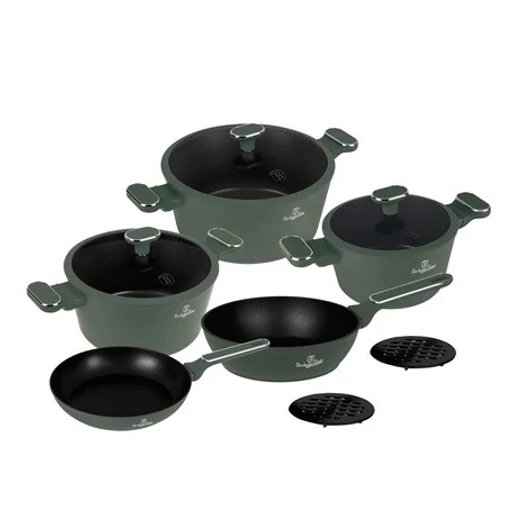 Berlinger Haus Matte Green Collection 10 részes edénykészlet titán bevonattal