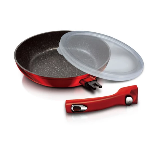 Berlinger Haus Metallic Burgundy Line serpenyő márvány bevonattal, levehető nyéllel, 28 cm