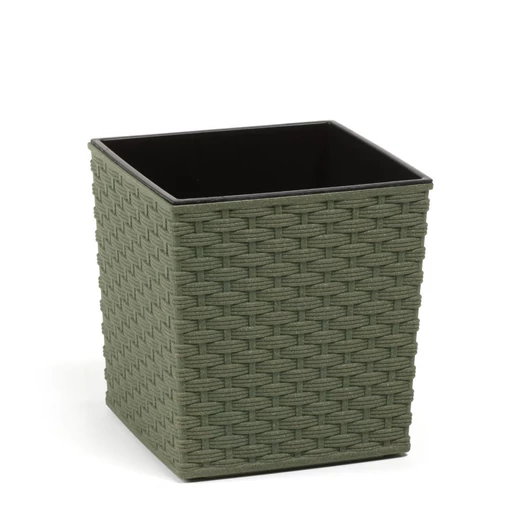 Lamela 829 JUKA ECO Rattan virágcserép/kaspó + betét vegyes színben, 38 x 38 cm zöld/zielony leśny