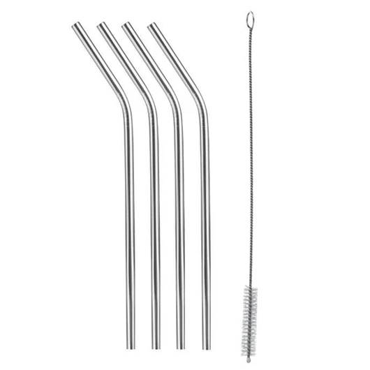Tescoma myDRINK rozsdamentes acél szívószálak tisztítópálcikával, 4 db, 21 cm