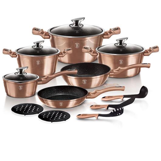 Berlinger Haus Rose Gold Metallic Line 15 részes edény készlet