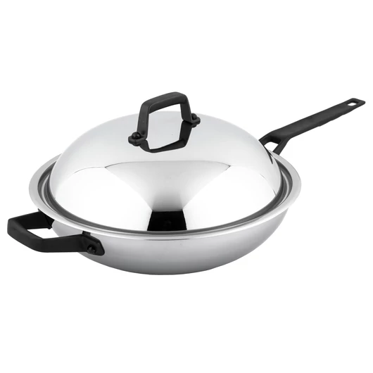 Carl Schmidt Sohn Heidelberg prémium minőségű rozsdamentes acél WOK fedővel  32 x 8.5 cm, 18/10